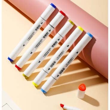 Set 48 markere pentru colorat cu 2 capete, Art Marker, Varf dublu, Cutie de transport