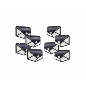 Set 8 Lampi solare 100 LED, cu senzor de miscare teleMAG