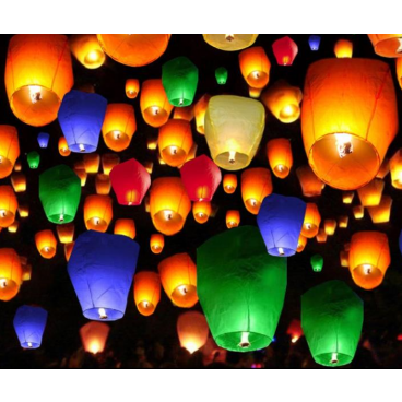 Set 10 lampioane zburatoare multicolore