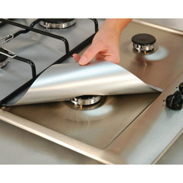 Set 4 folii detasabile de protectie pentru aragaz, usor de spalat, din teflon