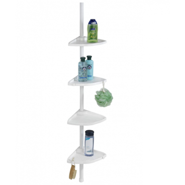 Etajera colt pentru baie si dus, 4 rafturi, inaltime reglabila , montare pe colt