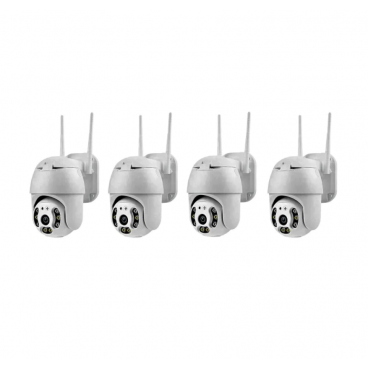 Set 4 camere de supraveghere WI-FI, de exterior, rotativ 360°, cu senzor de miscare