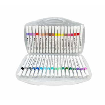 Set 36 de Markere acrilice, penar din plastic transparent inclus