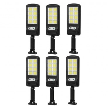 Set 6 Lampi solare stradale, cu senzor de miscare, putere 90 W, panou solar incorporat, cu functii multiple de setare a intensitatii luminoase si timpului de functionare teleMAG