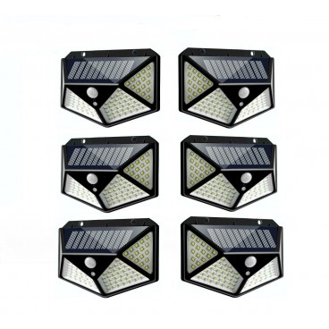 Set 6 Lampi solare 100 LED, cu senzor de miscare teleMAG