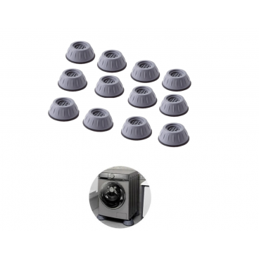Set de 12 picioruse, anti-zgomot si antiderapante, suporti amortizare vibratii masina de spalat, amortizoare uscator de rufe, frigider, mobilier