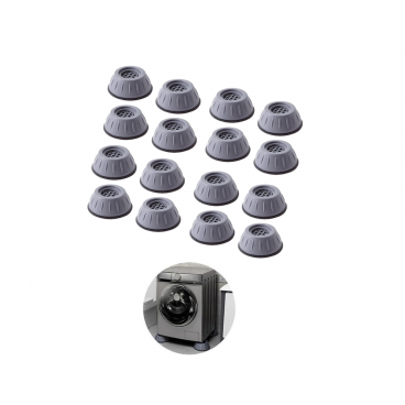 Set de 16 picioruse, anti-zgomot si antiderapante, suporti amortizare vibratii masina de spalat, amortizoare uscator de rufe, frigider, mobilier