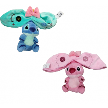 1 + 1 GRATIS - Jucarie de plus Stitch si Angel, Moale si Catifelat, doar albasru