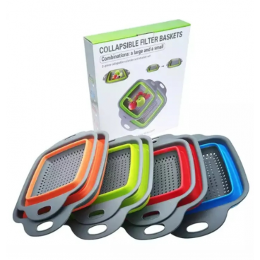 Stercuratoare silicon pliabila patrata, pentru spalat fructe, legume