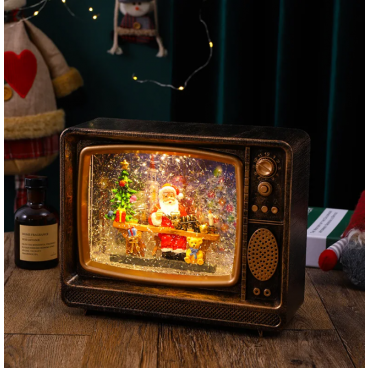 Decoratiune luminoasa muzicala "Televizorul lui Mos Craciun"