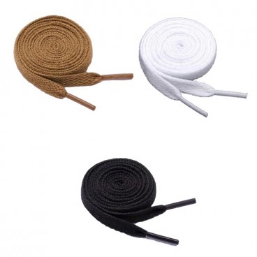 Set 3 sireturi pentru incaltaminte Alb/Negru/Maro
