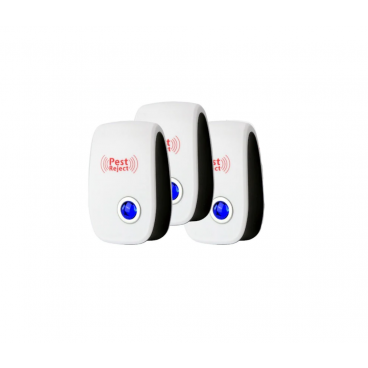 Set 3x Dispozitiv Antidaunatori Ultrasonic | Pest Reject | Fara Chimicale | Priza 220V | Protectie 80mp | Lumina Veghe