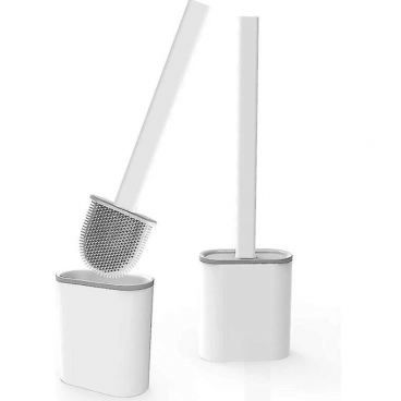 1 + 1 GRATIS - Perie pentru WC din silicon cu suport autoadeziv si cap flexibil