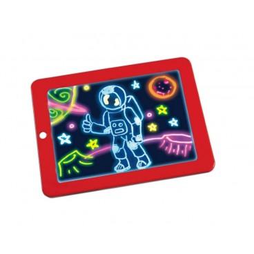 Tableta luminoasa pentru desenat, Magic Pad, carioci speciale si sabloane incluse, divertisment educativ teleMAG