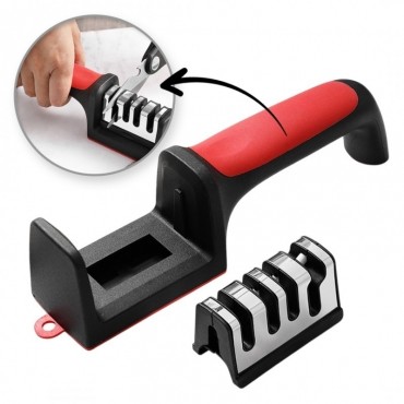 Ascutitor Cutite 4 Trepte Profesional | Otel Tungsten Si Ceramica | Pentru Cutite Si Foarfece | Antiderapant | Reascutire Rapida