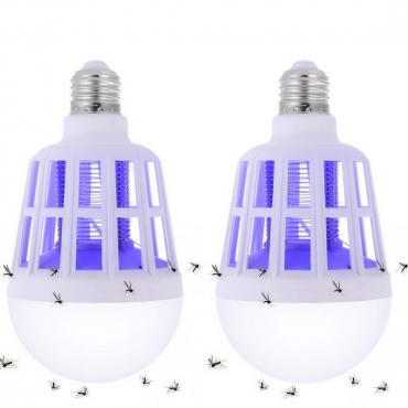 1+1 PROMO Bec LED Anti-Insecte 15W E27 | Iluminat + Lampa UV Anti-Tantari | Interior Exterior | Elimina Tantari Muste Gandaci 