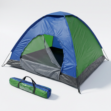 Cort Camping 2 Persoane 200x250x150cm | Poliester 170T Impermeabil | Filtru UV | Plasa Anti-Tantari | Ventilatie Superioara | Ancore Incluse