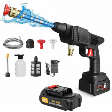 Aparat de Spalat cu Presiune 20 Bari | Acumulator 21V | Rezervor Detergent 200 ml | Furtun 5 m