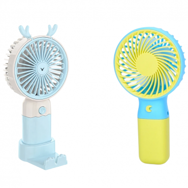 Pachet 1+1 Ventilator Mini Portabil | Mana si Birou | Motor Brushless Cupru | Incarcare USB Universala | Baza Inclusa | Design Modern