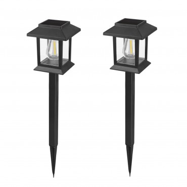 Set 2 lampi solare tip felinar de gradina 38x8.5 cm - Lampa solara cu design modern, IP55