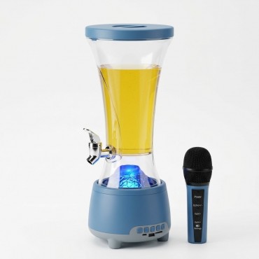 Dozator De Bauturi 3 In 1 | Capacitate 1.5L | Boxa Bluetooth 5.0 | Karaoke Cu Microfon | Lumini LED RGB