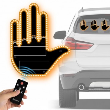 Semn LED Auto Cu Telecomanda Tip Mana | 4 Moduri Iluminare | 203 LED | Vizibilitate Ridicata | Montaj Rapid