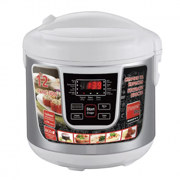 Multicooker Electric All in One | 5L | 900W | 12 Programe | Display LED | Gatire Sub Presiune | ALB