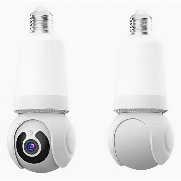 Camera Supraveghere WiFi Tip Bec E27 | 3MP HD | Rotire 360° | Vedere Nocturna IR | Audio Bidirectional 