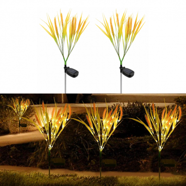 Set 2 Lampi Solare Spice de Grau 70cm | LED Alb Cald | IP66 | Senzor Automat | Gradina Curte