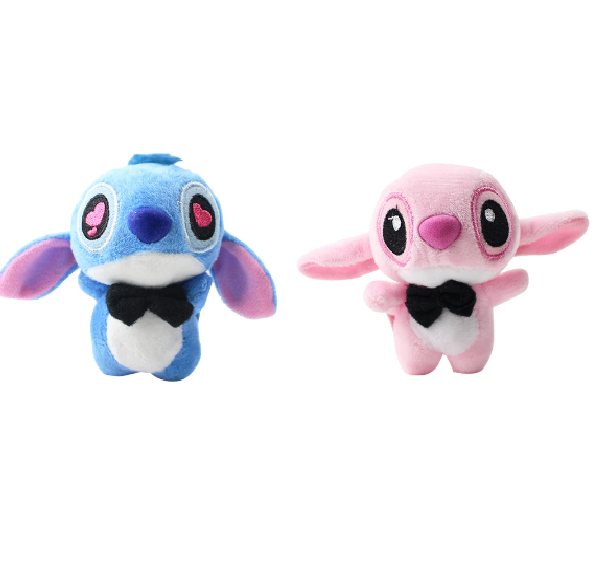 1 + 1 GRATIS - Jucarie de plus Stitch, tip breloc, Albastru/Roz