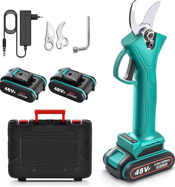 Foarfeca electrica pentru vita de vie si crengi, 2 acumulatori de 48VF 