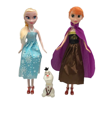 Set 2 papusi Frozen ll, Anna si Elsa cu Olaf,  pentru copii, + 3 ani, muzicale