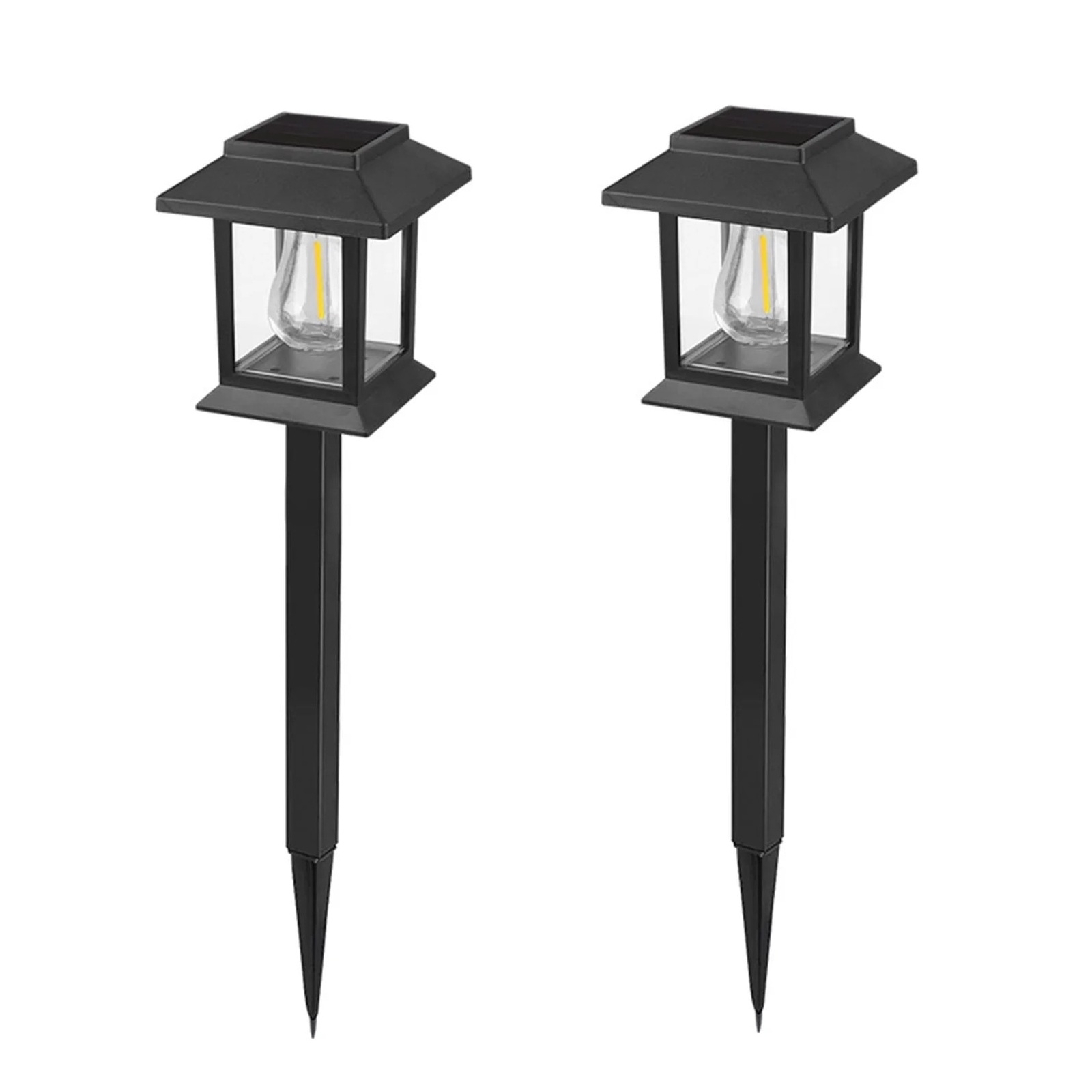 Set 2 lampi solare tip felinar de gradina 38x8.5 cm - Lampa solara cu design modern, IP55