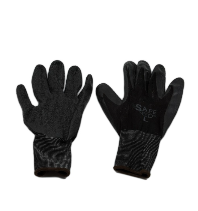 Manusi de protectie acoperite cu latex, marimea 10, Negre