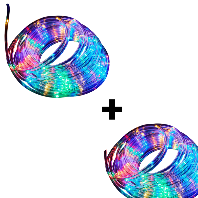 Promo 1+1 Instalatie Furtun LED 7m | Furtun Luminos Multicolor Pentru Interior Si Exterior 