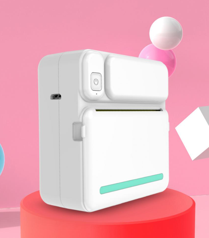 Mini imprimanta termica Retro, Bluetooth, compatibila iOS/Android cu 5 role hartie