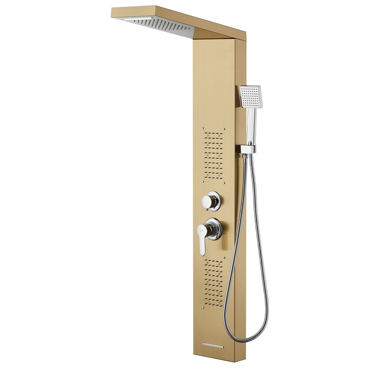 Panou Dus Aurora LED | 5 Functii | Cascada & Ploaie Tropicala | Dus Mana | Inox 304 | Auriu Mat