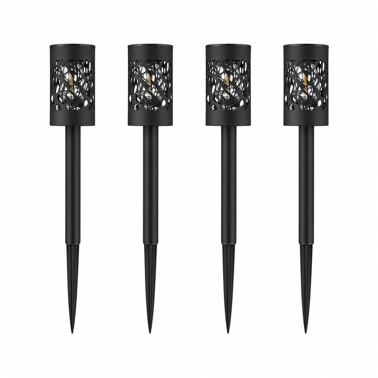 Set 4 Lampi Solare LED Gradina | 3000K Lumina Calda | Senzor Automat | IP65 | 32 cm