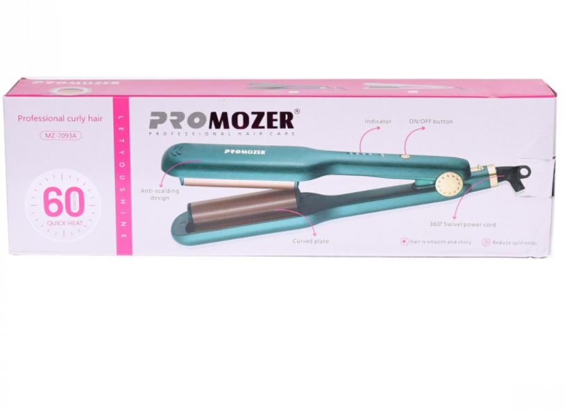 Placa de creponat parul profesionala Promozer, placa ceramica, 160-220 grade, MZ-7093A