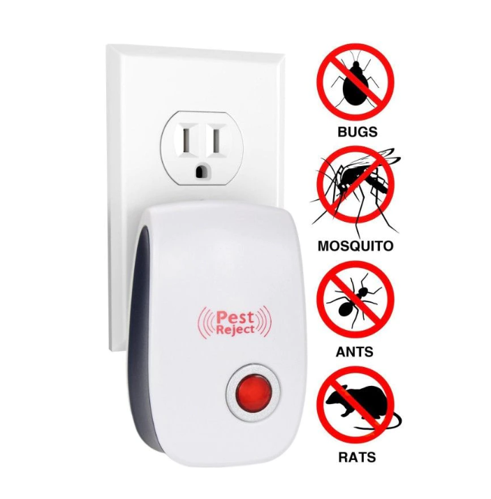 Set 3x Dispozitiv Antidaunatori Ultrasonic | Pest Reject | Fara Chimicale | Priza 220V | Protectie 80mp | Lumina Veghe