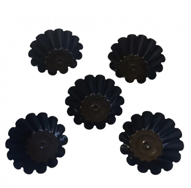 Set 5 Forme pentru Savarine si Briose, Negru, 10 cm