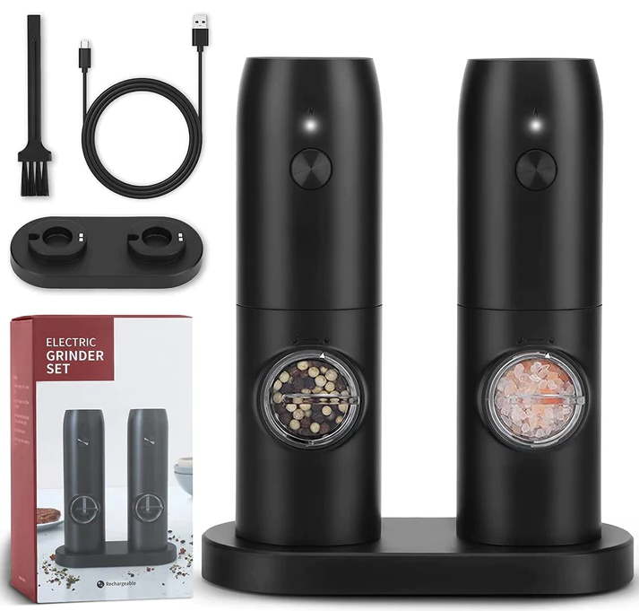 Set 2 râșnițe de sare și piper, electrice