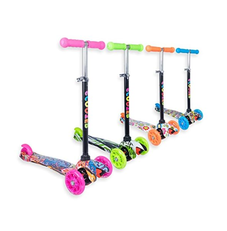 Trotineta cadru metal, 3 roti, multicolor
