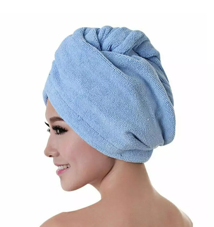 1 + 1 GRATIS - Prosop Turban Pentru Uscarea Parului, Albastru
