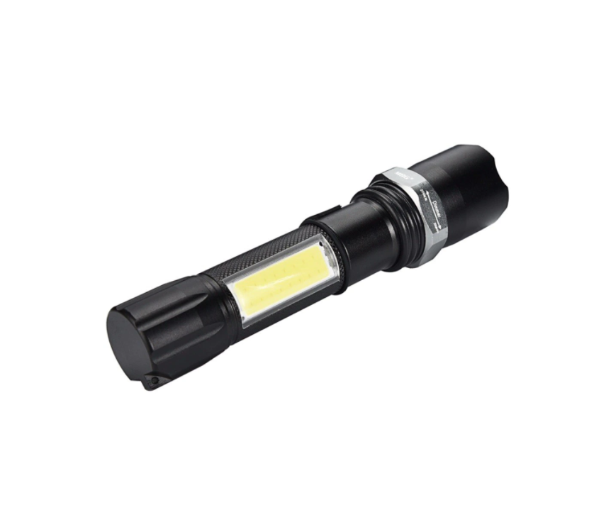Lanterna MRG M-256, SWAT LED 3W CREE Q5 cu Lampa COB Metalica Reincarcabila cu Acumulator Zoom si Flash Aden